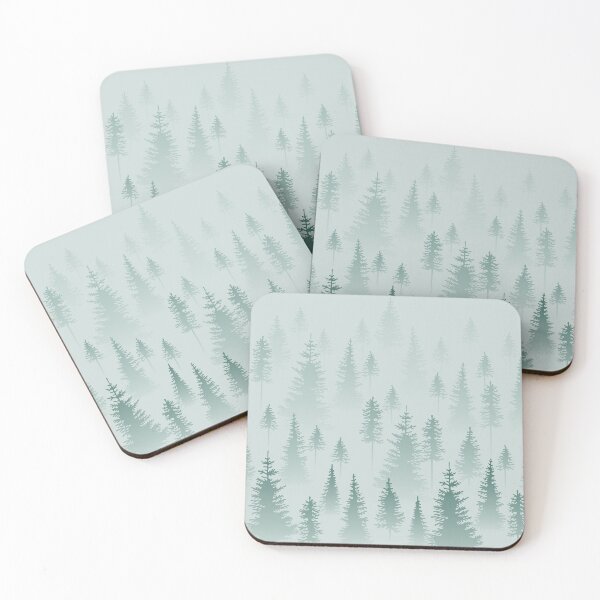 Item preview, Foggy coniferous forest. Grey and green firs in the haze. designed and sold by NLobes.