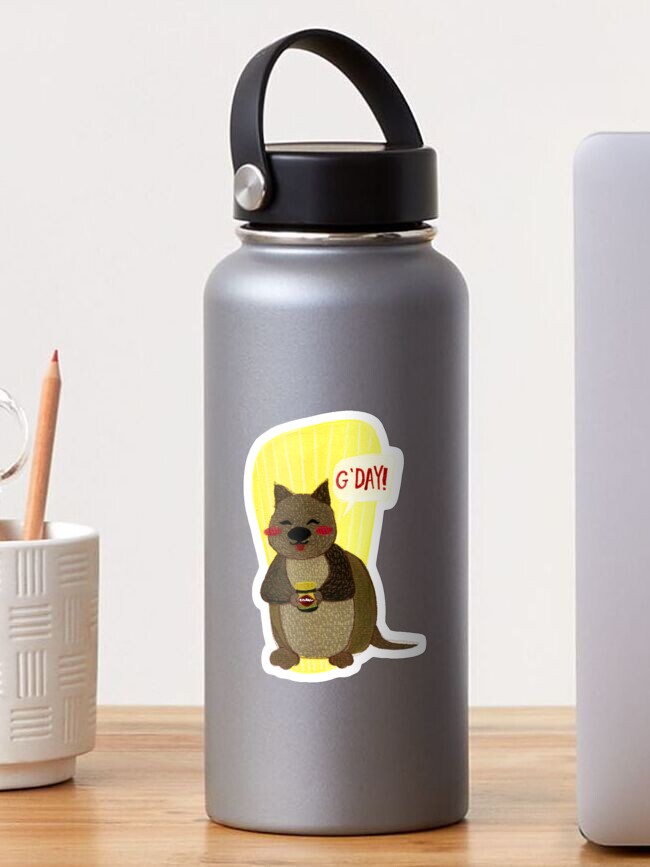 Thumbnail 1 of 3, Sticker, G'day Quokka designed and sold by ddanyen.