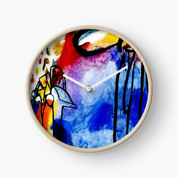 Vasily Kandinsky Several Circles Wall Clock Fine Art Clock Black Wooden Frame CL-VKA-02