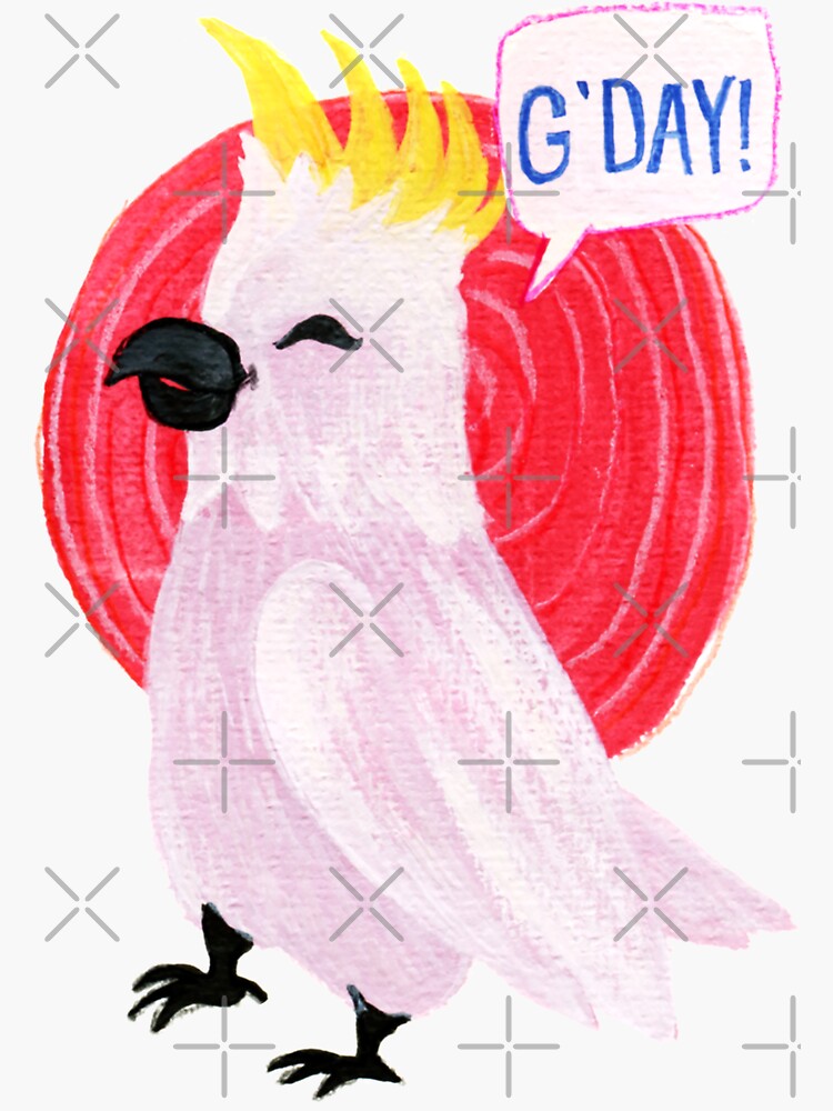 Thumbnail 3 of 3, Sticker, G'day Cockatoo designed and sold by ddanyen.