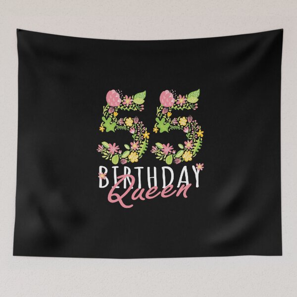 Item preview, 55th Birthday Queen 55 Years Old Woman Floral B-day Theme print designed and sold by Grabitees.