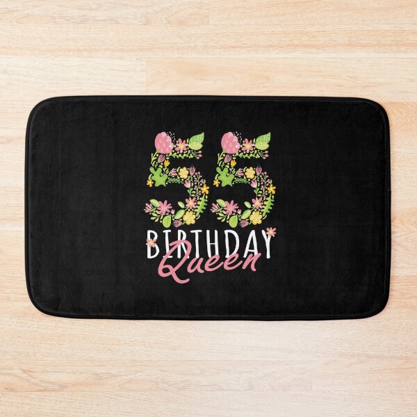 Item preview, 55th Birthday Queen 55 Years Old Woman Floral B-day Theme print designed and sold by Grabitees.