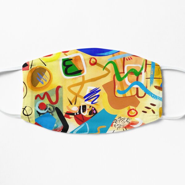 Abstract Interior Yellow and Blue Art Print Mask