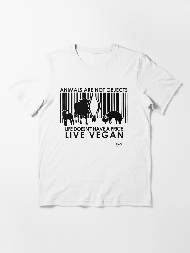 Alternate view of VeganChic ~ Animals Are Not Objects Essential T-Shirt