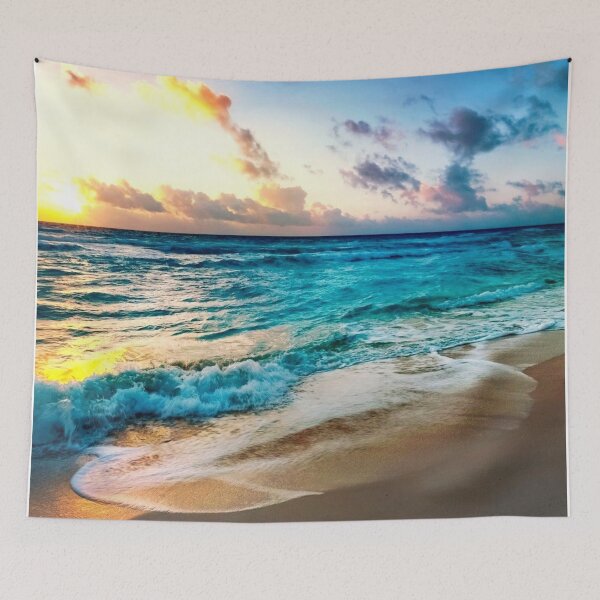 Item preview, Beautiful waves in seashore at sunset designed and sold by Madhu2802.