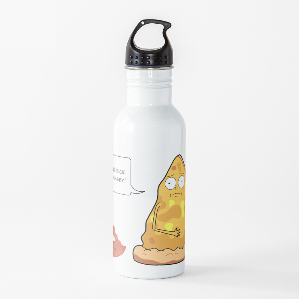 Pizza Morty with salami Rick Water Bottle