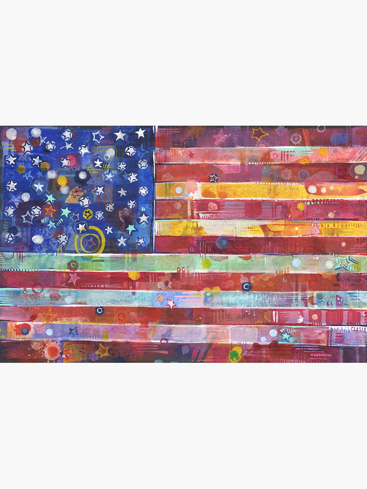 Rainbow American Flag Painting - 2020 by gwennpaints