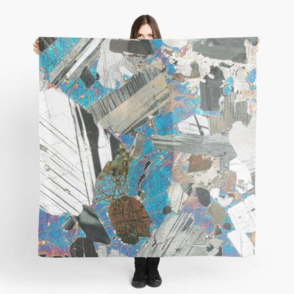Item preview, Gabbro from Huntly, Scotland rock thin section microscope photo - Scottish geology gift designed and sold by SciArtImages.