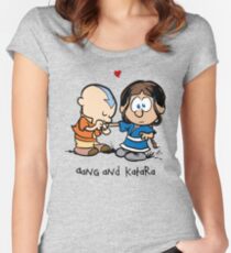 Aang & Katara (Avatar / Calvin & Hobbes) Women's Fitted Scoop T-Shirt