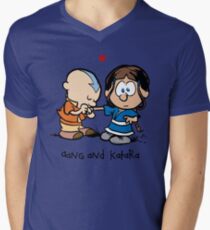 Aang & Katara (Avatar / Calvin & Hobbes) Men's V-Neck T-Shirt