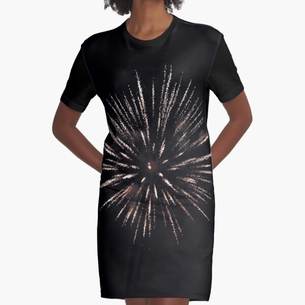 Fireworks Graphic T-Shirt Dress