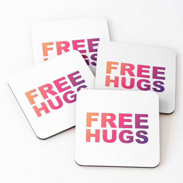 Item preview, Free Hugs Typography - Minimal - Graphic Design Orange, Pink, Purple Gradient Lettering  designed and sold by ColorMeHappy123.