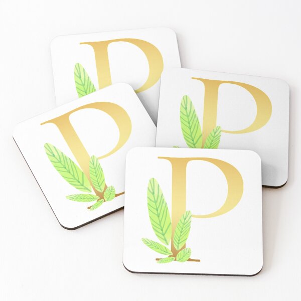 Item preview, Floral Gold Monogram P - Letter Art designed and sold by MysticMagpie.