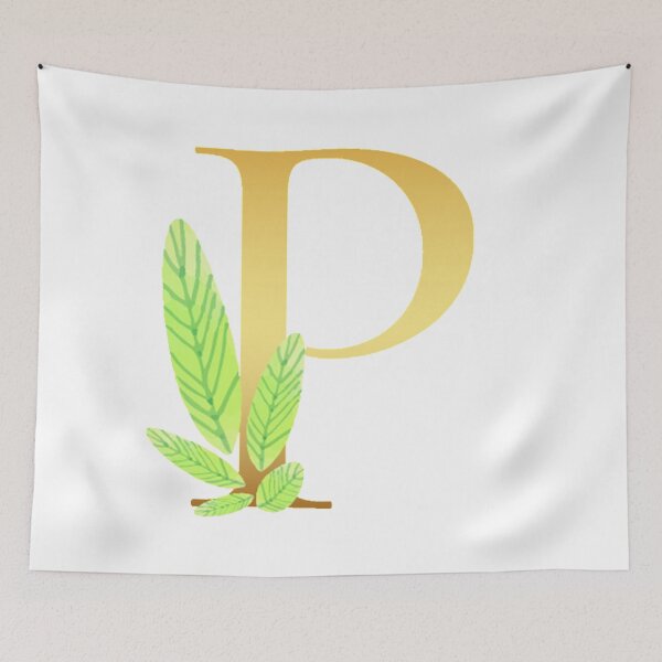 Item preview, Floral Gold Monogram P - Letter Art designed and sold by MysticMagpie.