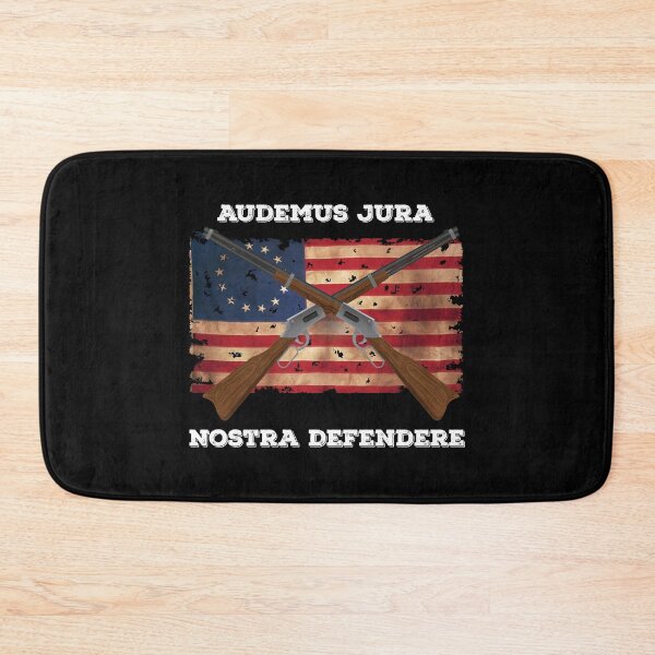 Item preview, Crossed Rifles Over American Flag We Dare Defend Our Rights print designed and sold by jakehughes2015.
