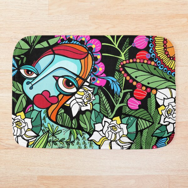 Garden, green colors, urban art, decoration Bath Mat