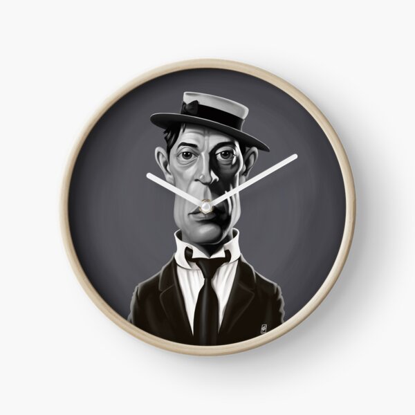 "Buster Keaton" Clock for Sale by robCREATIVE Redbubble