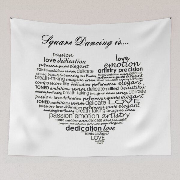Item preview, SQD Is Heart BLK designed and sold by Square Dancing Gifts & Merchandise.