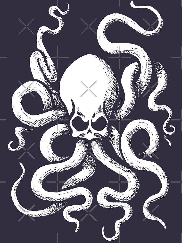 Thumbnail 3 of 3, Fitted T-Shirt, Skulltopus 2 designed and sold by TheRandomFactor.
