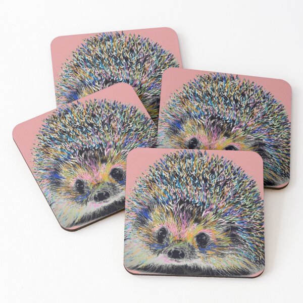 Item preview, hedgehog on pink background designed and sold by valsorbets.