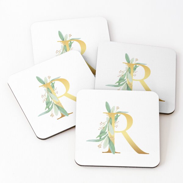 Item preview, Floral Gold Monogram R - Letter Art designed and sold by MysticMagpie.
