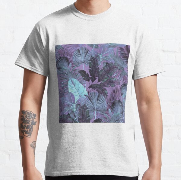 Grand Reverie - Tropical Leaf Aqua Purple Lavender Classic T-Shirt