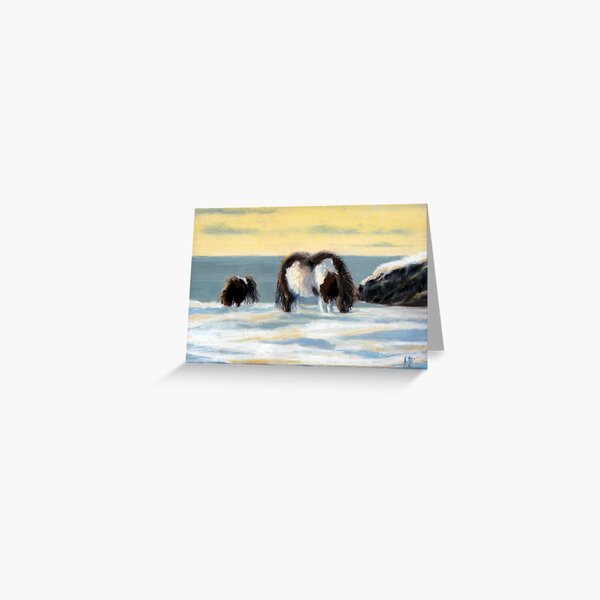 Ponies in the snow Greeting Card