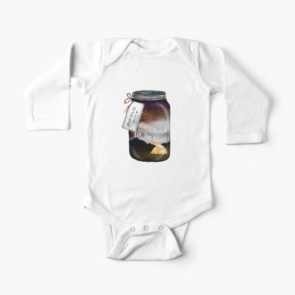 Reach for the Stars Mason Jar Tatra Cottage Long Sleeve Baby One-Piece