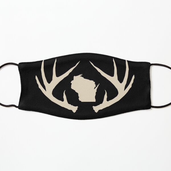 Wisconsin Antlers Black Mask Kids Mask