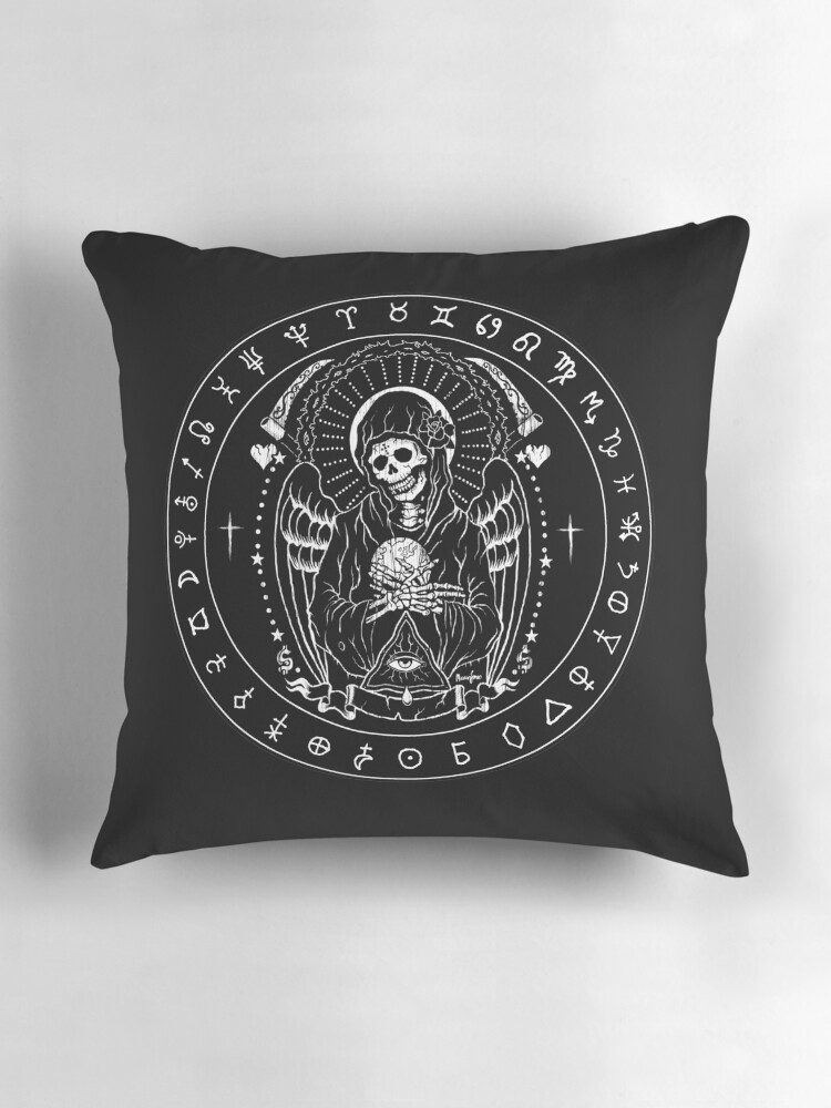 Thumbnail 3 of 4, Pillow, Holy Death Santa Muerte designed and sold by marcusjones.