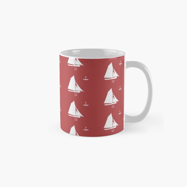 The Prawner Boat on red Classic Mug