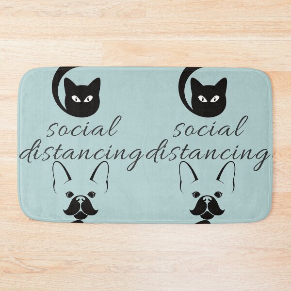Item preview, BLACK AND WHITE, FUNNY CAT AND DOG SOCIAL DISTANCING designed and sold by corner-shop.