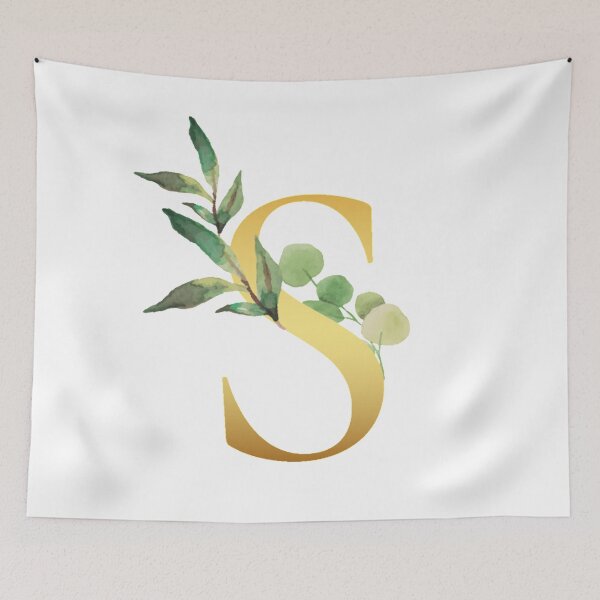 Item preview, Floral Gold Monogram S - Letter Art  designed and sold by MysticMagpie.