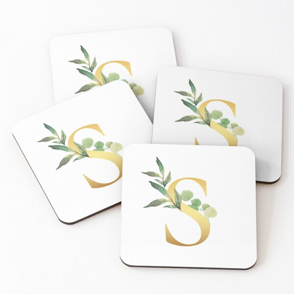 Item preview, Floral Gold Monogram S - Letter Art  designed and sold by MysticMagpie.