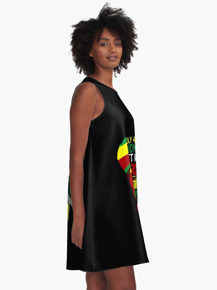 Alternate view of July 4th Didnt Set Me Free Juneteenth Is My Independence Day - black lives matter shirt - Juneteenth 2020 shirt A-Line Dress