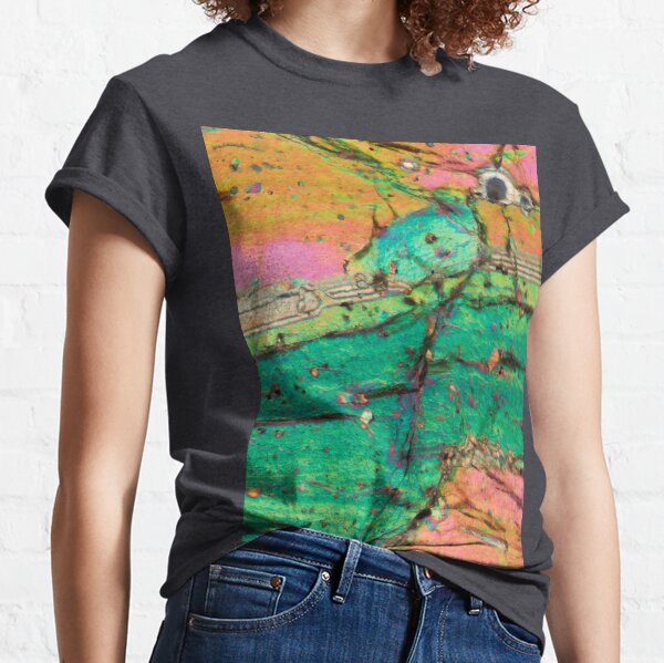 Vesuvius volcano Pyroxene rock thin section microscope photograph - geology gift Classic T-Shirt