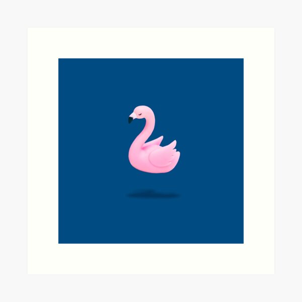 Flying Pink Plastic Flamingo Art Print