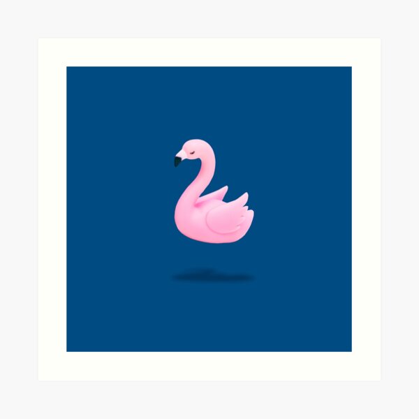 Flying Pink Plastic Flamingo Art Print
