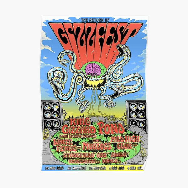 King Gizzard and the Lizard Wizard Gizzfest Art Poster