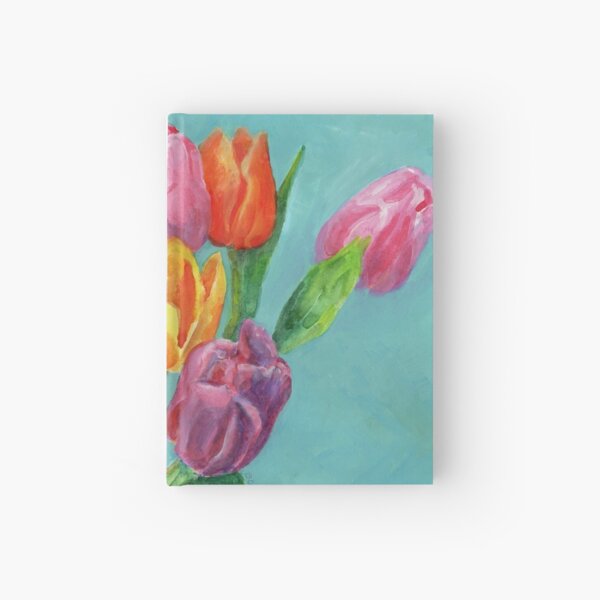 Tulip Bouquet Watercolor Painting Hardcover Journal