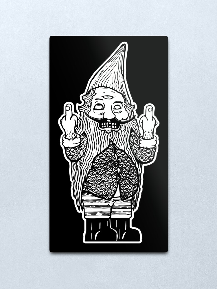 Alternate view of Gnome Regrets - Double Bird Third Eye Metal Print