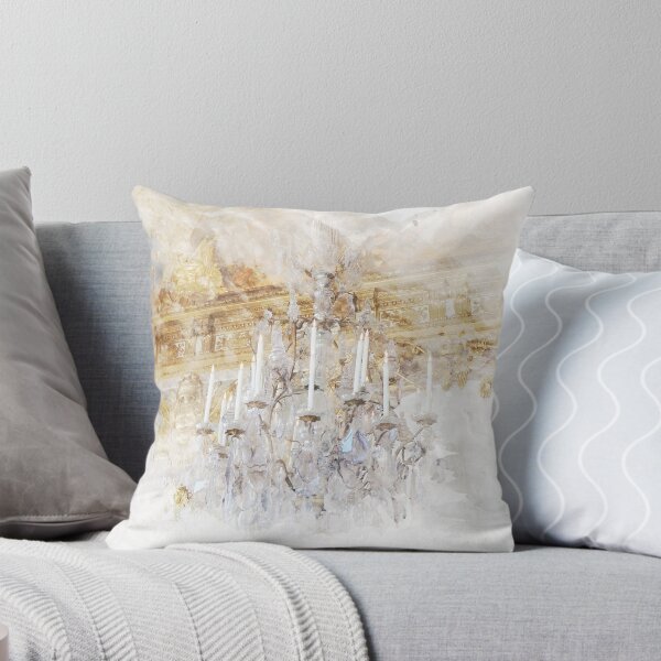 Item preview, Watercolor Castle Chandelier Print Royal Gold designed and sold by grandreverie.