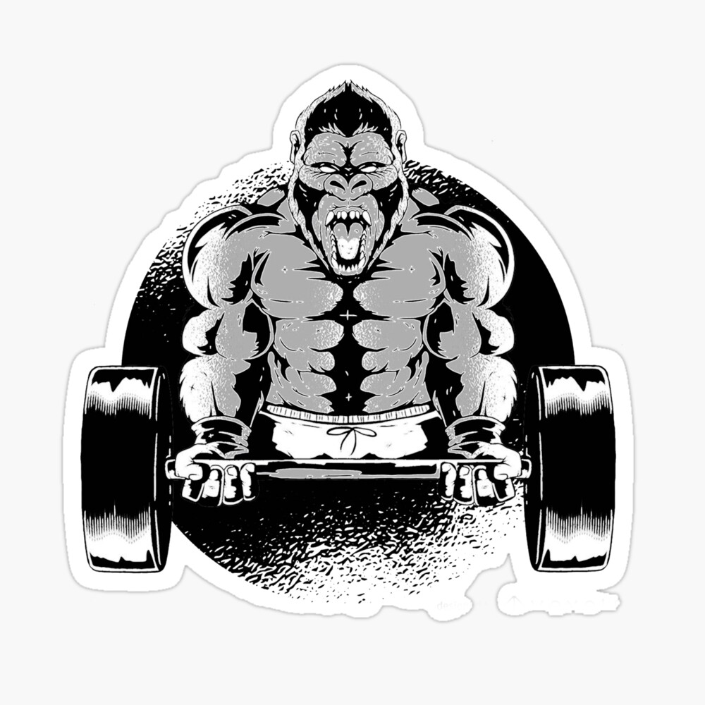 Cartoon Cutting Board, Image of Big Gorilla Like as Professional Athlete  Bodybuilding Gym Animal, Decorative Tempered Glass Cutting and Serving  Board