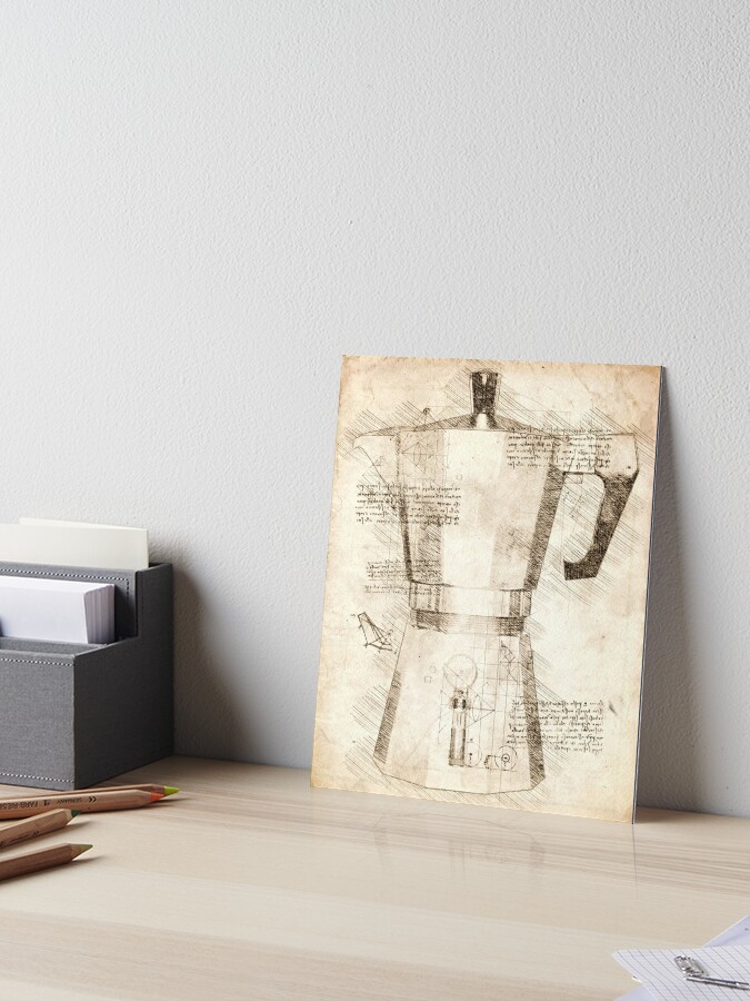The Italian Moka pot, Leonardo Da Vinci sketch Art Board Print for Sale by  Bepslabor