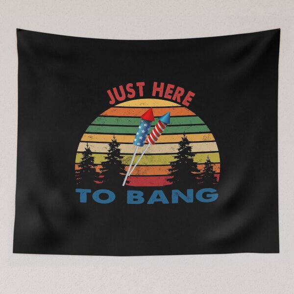Item preview, Just Here to Bang 4th of July Vintage American Flag designed and sold by AfonsoTriop.