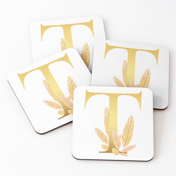 Item preview, Floral Gold Monogram T - Letter Art designed and sold by MysticMagpie.