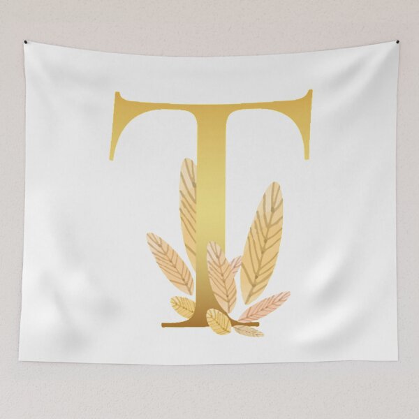 Item preview, Floral Gold Monogram T - Letter Art designed and sold by MysticMagpie.