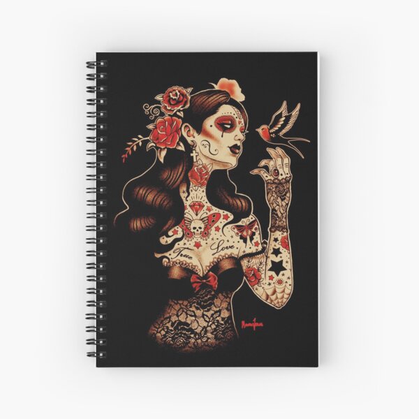 Day of the Dead Art, Day of the Dead Picture ,Dia De Los Muertos Spiral Notebook
