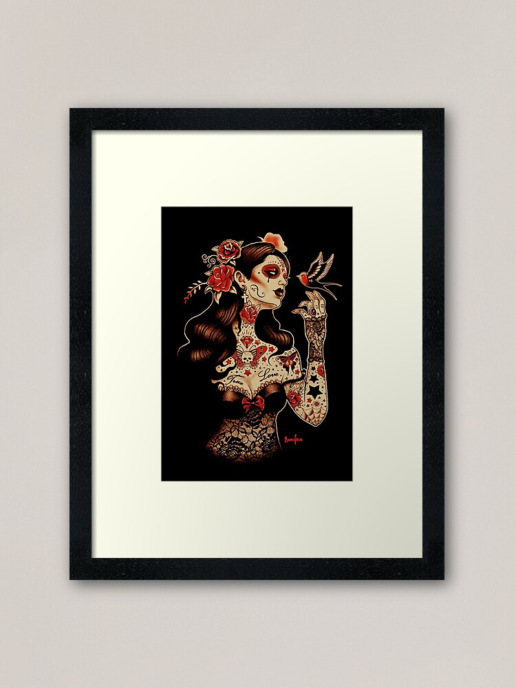 Alternate view of Day of the Dead Art, Day of the Dead Picture ,Dia De Los Muertos Framed Art Print