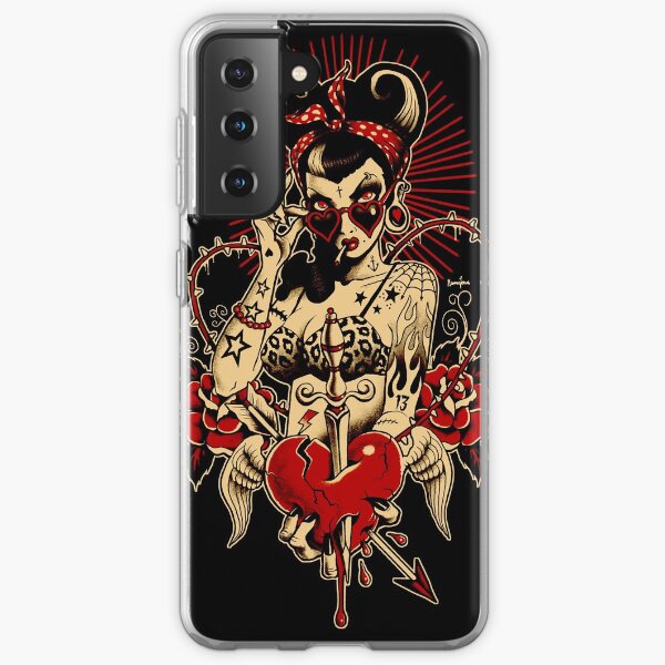 Rockabilly Art, Pinup Art, Heartbreaker, Vintage Pinup, Samsung Galaxy Soft Case
